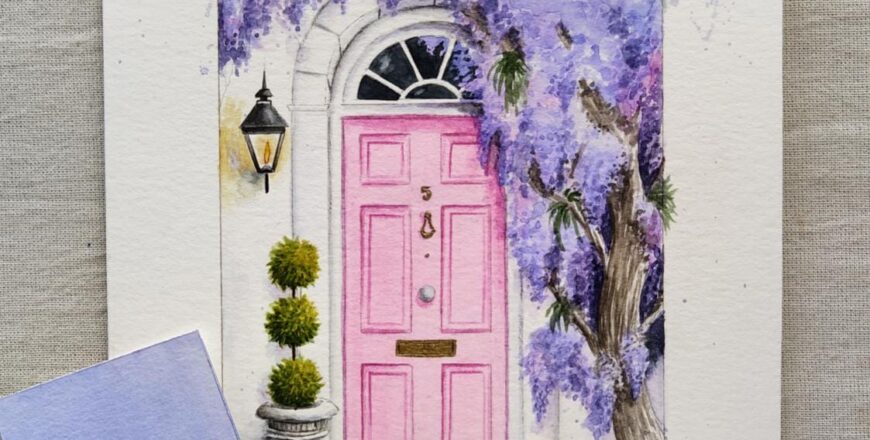 curso puerta glicinas acuarela - escuela online arte botanico - carla bonfigli