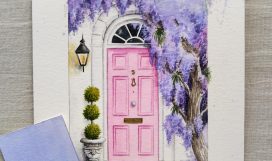 curso puerta glicinas acuarela - escuela online arte botanico - carla bonfigli