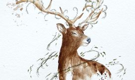 masterclass venado acuarela - escuela online - arte botanico - carla bonfigli
