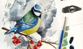 masterclass pajarito bayas acuarela - escuela online - carla bonfigli