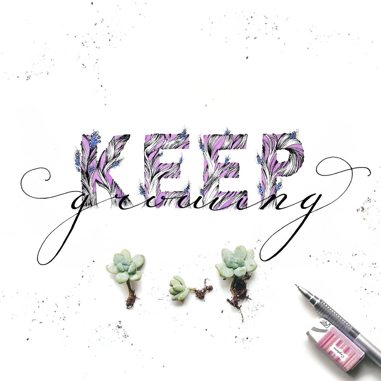 Keep growing - lettering - carla bonfigli